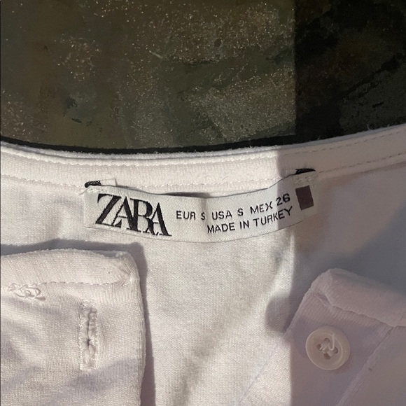Zara White Long Sleeve Button up Bodysuit - Picture 2 of 4